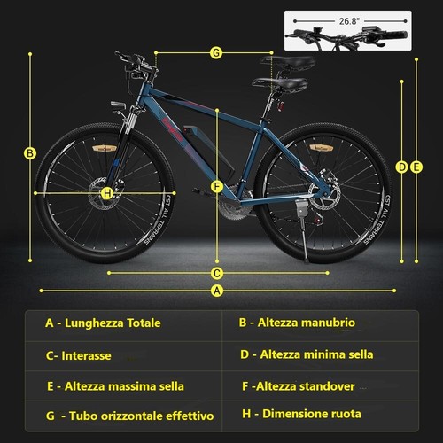 ELEGLIDE M1 bici elettrica 27,5" E Bike 250W Shimano 21 Velocità freni a disco - Foto 9 di 12