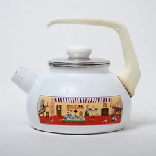Villeroy & Boch Naif Enamel Tea Pot - Rare Vintage German Kettle Gérard Laplau