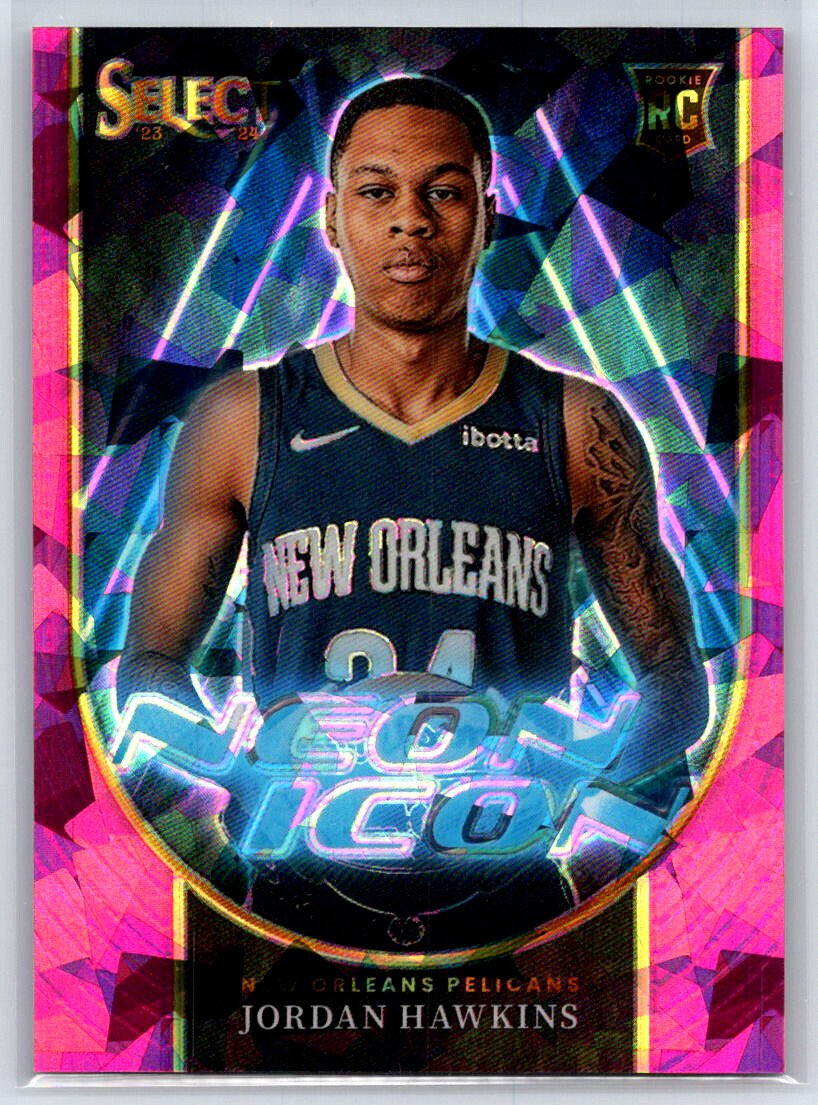 2023 Select Jordan Hawkins #25 Neon Icon Pink Cracked Ice /99 Pelicans