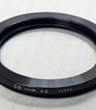 58-49mm Step-Down Lens Filter Converting Adapter Ring 58mm-49mm Metal 58-49 New