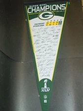 Green Bay Packers 12" x 30"  Signature Pennant (Super Bowl 45 Champions)