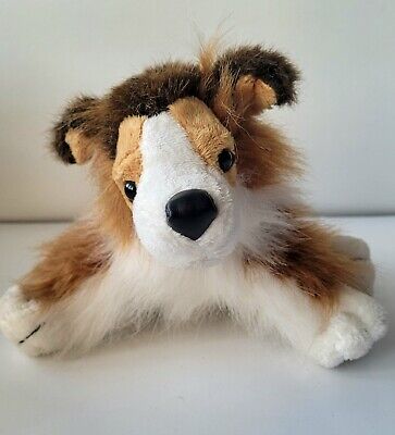 GANZ Webkinz Collie White & Brown Plush Dog Lassie Toy no code