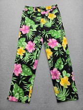 Ralph Lauren Women Pants 2P Black/Multi Chino Mid Rise Floral Straight Classic