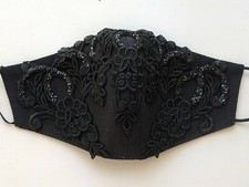 Face Mask washable Reusable 100 cotton lining fancy Hand Made Laces w/Filter