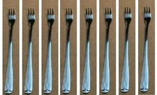 Set of 8 Oyster Fork Shrimp Cocktail Canape 3 tine Stainless Steel 6.25 inches