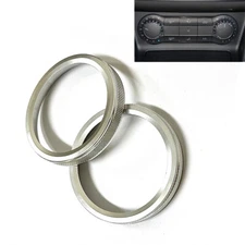 2x Silver Aluminum AC Climate Turn Knob Ring Cover Fits 13-20 R231 SL550 SL63 65