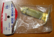 (PAIR) Vintage Kenney Brass Finish 2" Outside Mount Sash Rod Brackets Kencrest