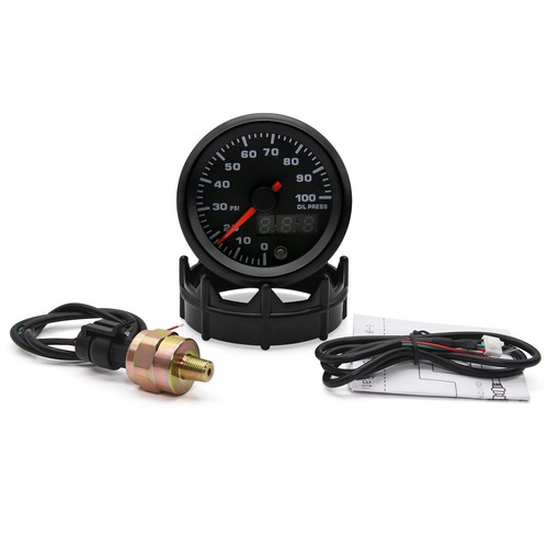 52mm 7 Color Oil Pressure Gauge 0-100 Psi with Sensor Analog/Digital Dual Disply - Picture 12 of 12