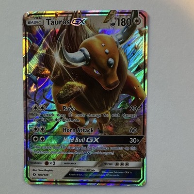 Pokemon TCG Tauros GX Full Art Holo Ultra Rare 100/149 SM Base Set ENG