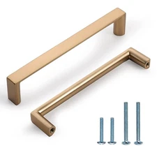 10 Pack 5 Inch(128mm) Cabinet Pulls Square Champagne Bronze Kitchen... Fast Ship