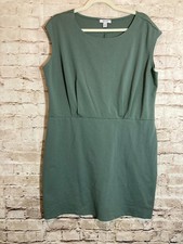 Nine West A Line Dress Womens XXL Sage Green Pullover Stretch Office Career Wear