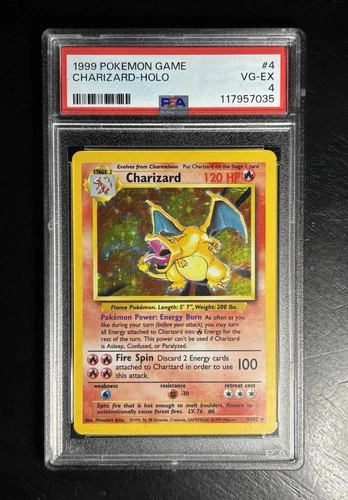 1999 POKEMON GAME CHARIZARD-HOLO PSA 4 VG EX