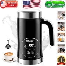 5-in-1 Hot & Cold Milk Frother - Elegant Design with Real-Time Display