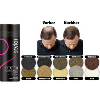 Sevich Streuhaar Schütthaar 25g Streuer Streudose Haarfasern bei Haarausfall XXL