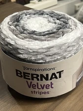 Bernat VELVET STRIPES Yarn 100 % Polyester 10.5oz SHARKSKIN