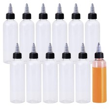 12Pcs 5oz/150ml Plastic Squeeze Dispensing Bottles with Black Twist Cap, Mult...