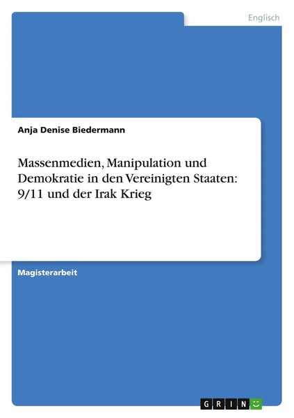 Massenmedien, Manipulation Und Demokratie In Den Vereinigten Staaten: 9/11...-image