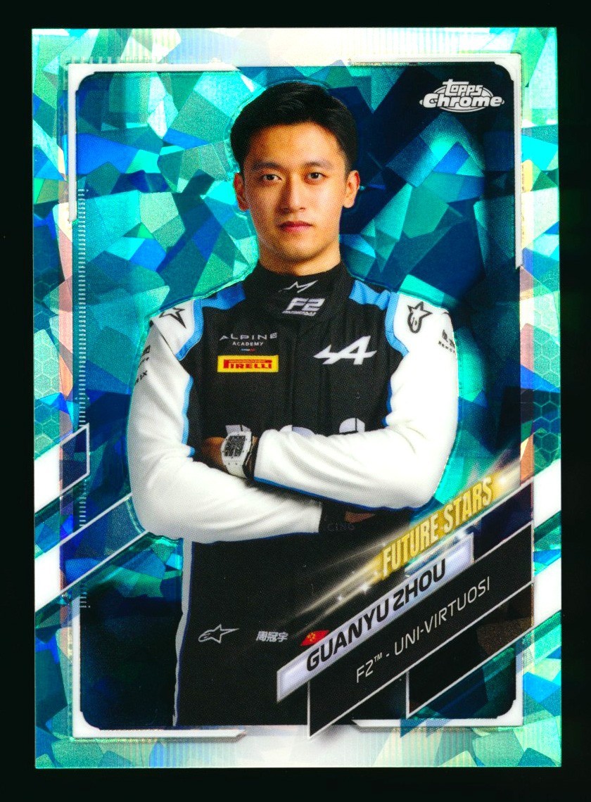 2021 TOPPS CHROME SAPPHIRE F1 #61 GUANYU ZHOU RC AQUA REFRACTOR PORTRAIT #28/99!