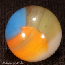 Vitro Agate TIGER EYE Marble 5/8 Mint Hawkeyespicks sg