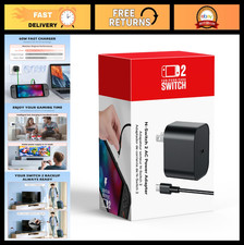 60W AC Power Adapter for Nintendo Switch 2/1, 5FT USB-C Cable, PD3.0 Fast Charge