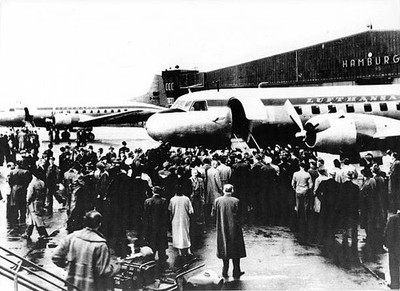 Arrival of Lufthansa's first Convair aircraft at Hamburg Fuhlsbutt- Old Photo