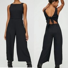 Aritzia Wilfred Jumpsuit Playsuit 4 S Tie Back Sleeveless Wide Leg Officegoth