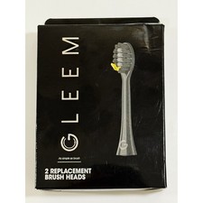 GLEEM Replacement Brush Heads Unisex 2 Pack Black Electric Toothbrush Refills