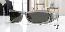 VERSACE VE4446 593 87 Grey Transparent Dark Grey 67 mm Men's Sunglasses