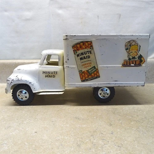 Vintage Tonka Minute Maid Orange, Box Delivery Truck, Pressed Steel, 1956