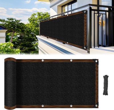 Fence Privacy Screen -  3'X10' Black Privacy Fence Screen Outdoor Shade Balcony