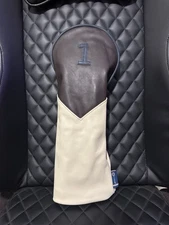 Stitch Golf Leather Driver Headcover Premium NWOT Vintage Brown / Cream