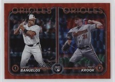 2024 Update Rookie Combo Red Crackle Foilboard David Banuelos Matt Krook 3r1