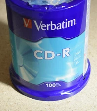 NEW Sealed Verbatim 52x CD-R 700MB Capacity 100 Pack Free Shipping