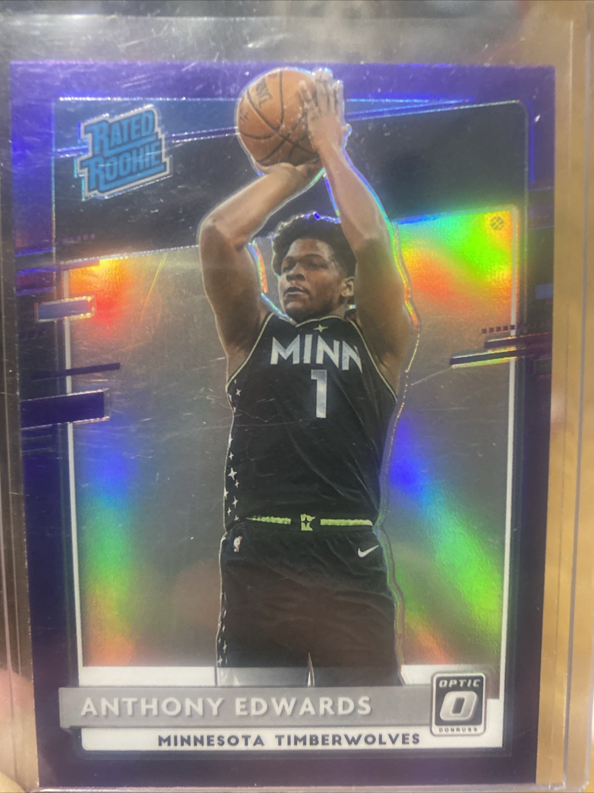 2020/21 Panini Donruss Optic Anthony Edwards Purple Prizm #151 RC Minnesota NBA