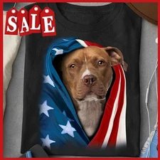 America Pitbull Terrier - America flag, Pitbull dog lover T-shirt Unisex Full Si