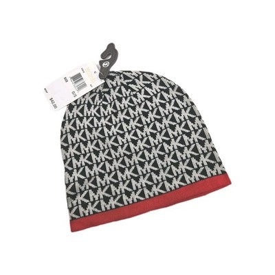 NWT Michael Kors Logo Knitted Beanie Hat Michael Kors Monogram Unisex Knit Grey Beanie Hat One Size  main image 2
