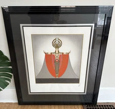 Rare Original Erte Indo China Signed & Numbered Framed Serigraph 85/350 Art Deco