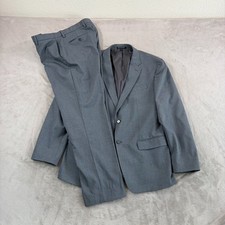 Banana Republic Slim Fit 2 Piece Suit Grey Sharkskin Men 44R Pants 33x29 Office