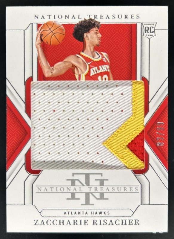 2024-25 Panini National Treasures Zaccharie Risacher Rookie Patches RC #/99