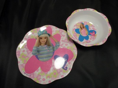 Vintage Barbie Plate & Bowl 90's Zak Designs Girls Pink Flowers | eBay