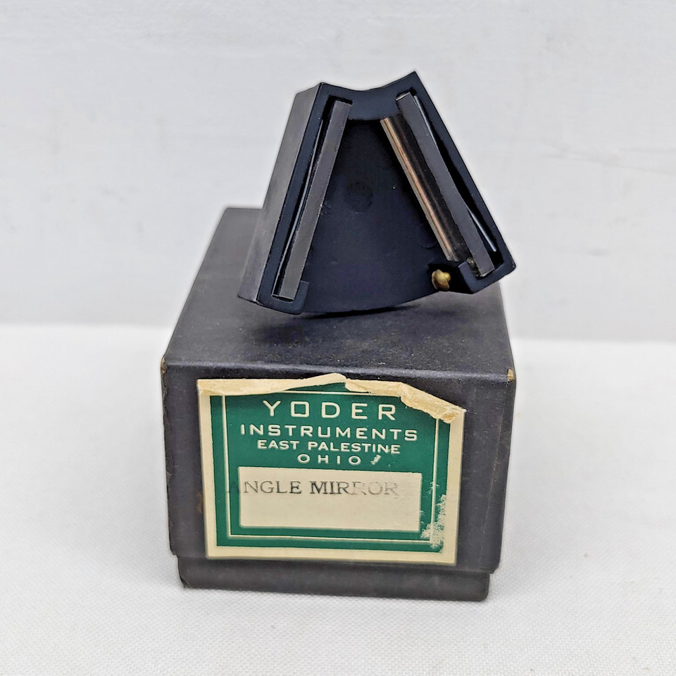 A genuine vintage sextant-style angle mirror scientific instrument from a real Ohio instrument maker — the kind of arcane navigational tool that looks stunning on a desk or shelf.