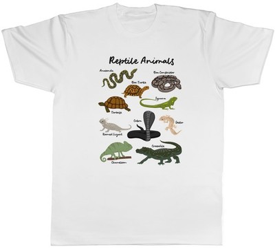 Sammlung Reptilien Schlange Eidechse Krokodil Herren T-Shirt Tee Geschenk Top