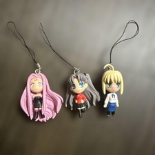 Juego de 3 correas de mini figura deformadas Fate Series Rider, Rin Tohsaka, Saber;