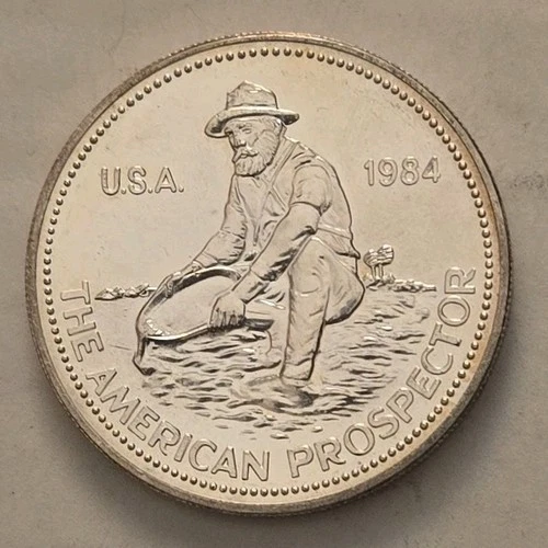 1984 1 oz Silver Round  Engelhard Prospector ("E" Logo Reverse) .999 Ag