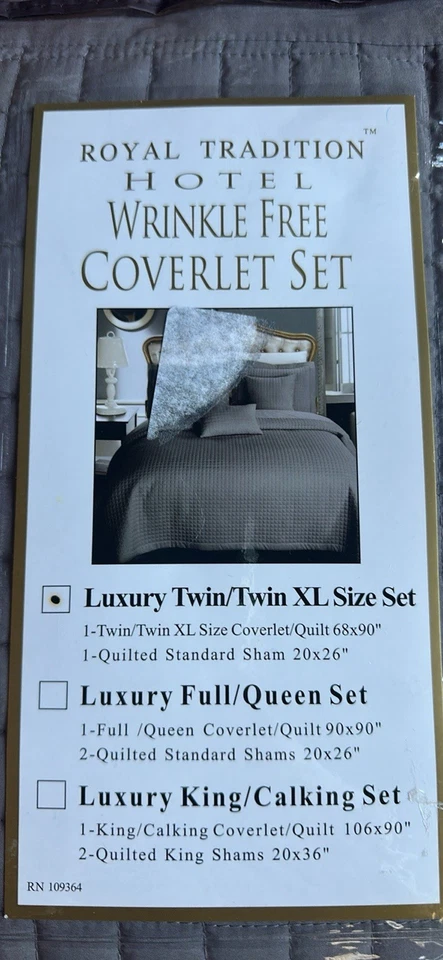 Juego de cobertores a cuadros doble/xl gris/marrón. Royal Trafition Hotel Collection Foto 3 de 4