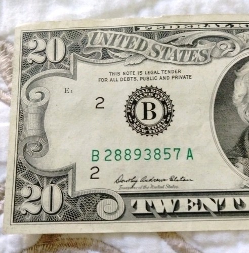 1969 Vintage Twenty Dollars Bill Bank Of New York - Picture 2 of 5