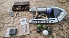 1/6 GI Joe 12” Figure + White Raft Boat & Weapons Gear Crates Helmets Poncho Lot
