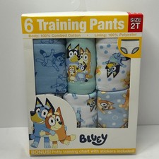 Bluey Boys 6 Pack Potty Training Pants Size 2T Blue Cotton Briefs New