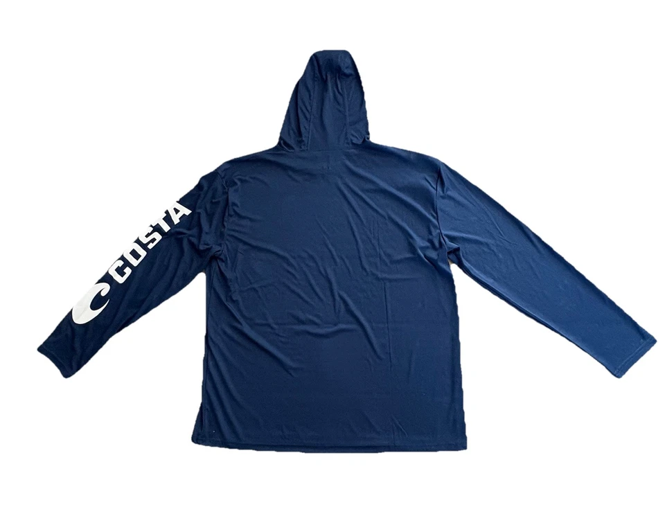 Costa De Mar Men's Long Sleeve Navy Technical Hoodie Shirt Size XL - Image 2 of 3