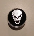 Skull Pendant Charm .999 Silver Hand Pour 4.1 Grams Solid In Capsule With COA